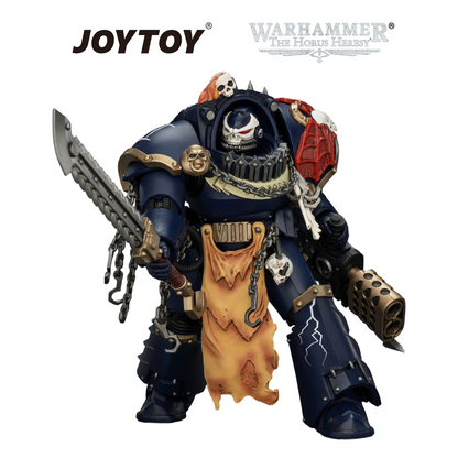 JOYTOY Warhammer The Horus Heresy - Night Lords, Contekar Terminator 2 with Chainblade & Heavy Flamer (1/18 Scale) Preorder