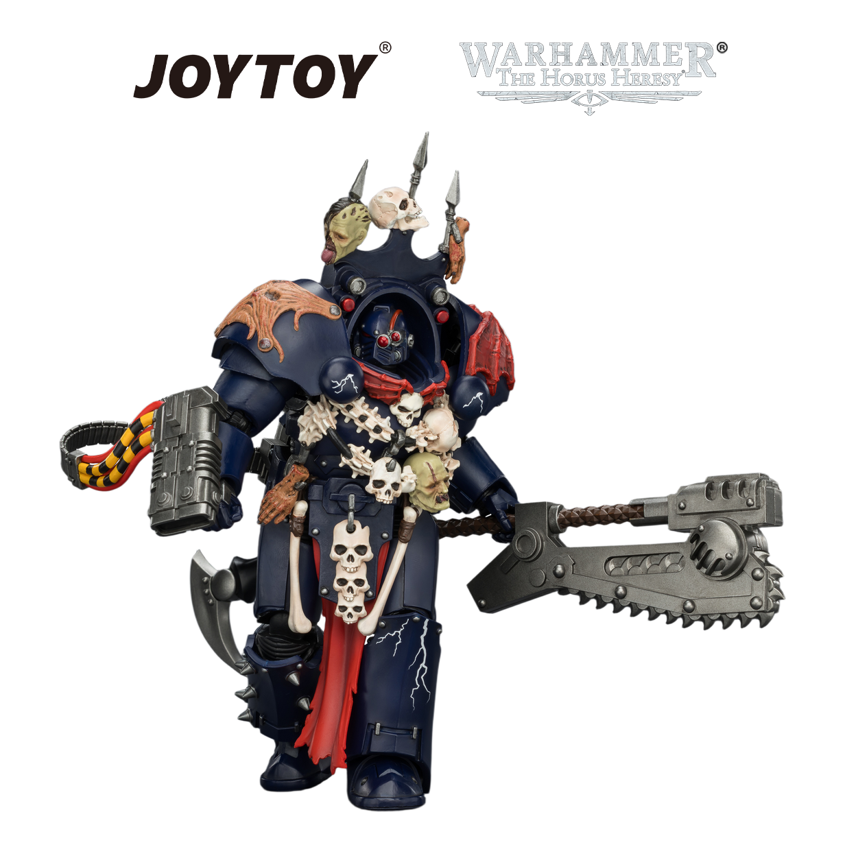 JOYTOY Warhammer The Horus Heresy - Night Lords, Legion Praetor in Tartaros Terminator Armour with Volkite Charger, Headsman’s Axe & Trophies of Judgement (1/18 Scale) Preorder