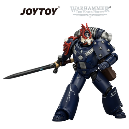 JOYTOY Warhammer The Horus Heresy - Night Lords, MKVI Tactical Legionary with Bolter, Plasma Pistol, Bolt Pistol & Power Sword (1/18 Scale) Preorder