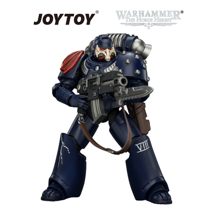 JOYTOY Warhammer The Horus Heresy - Night Lords, MKVI Tactical Legionary with Bolter, Plasma Pistol, Bolt Pistol & Power Sword (1/18 Scale) Preorder