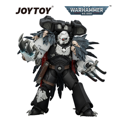 JOYTOY Warhammer 40,000 - Raven Guard, Chapter Master Aethon Shaan, with Claws of Severax and Heavy Bolt Pistol (1/18 Scale) Preorder