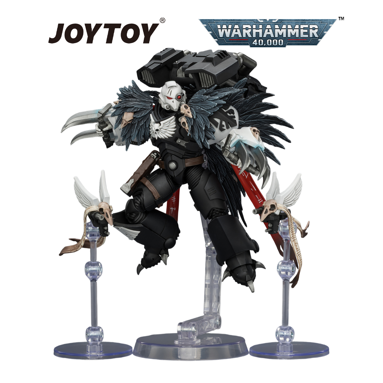 JOYTOY Warhammer 40,000 - Raven Guard, Chapter Master Aethon Shaan, with Claws of Severax and Heavy Bolt Pistol (1/18 Scale) Preorder