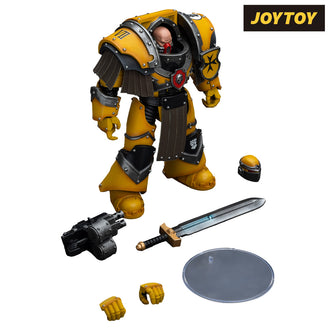 JoyToy Warhammer The Horus Heresy Action Figure - Imperial Fists, Legion Cataphractii Terminator Sergeant with Power Sword (1/18 Scale)