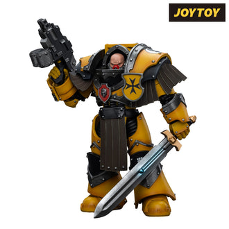 JoyToy Warhammer The Horus Heresy Action Figure - Imperial Fists, Legion Cataphractii Terminator Sergeant with Power Sword (1/18 Scale)