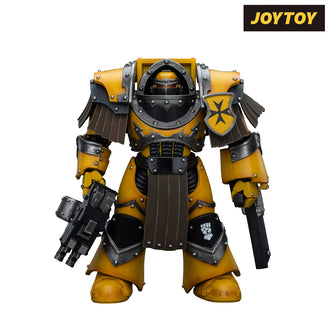 JoyToy Warhammer The Horus Heresy Action Figure - Imperial Fists, Legion Cataphractii Terminator with Chainfist (1/18 Scale)