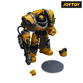 JoyToy Warhammer The Horus Heresy Action Figure - Imperial Fists, Legion Cataphractii Terminator with Heavy Flamer (1/18 Scale)