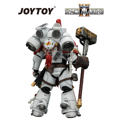 JOYTOY Warhammer 40,000: Space Marine 2 - Game Edition White Scars, Assault Intercessor Champion with Thunder Hammer and Bolt Pistol  (1/18 Scale) Preorder