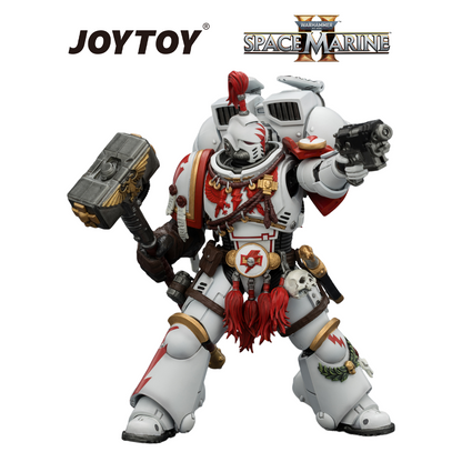 JOYTOY Warhammer 40,000: Space Marine 2 - Game Edition White Scars, Assault Intercessor Champion with Thunder Hammer and Bolt Pistol  (1/18 Scale) Preorder