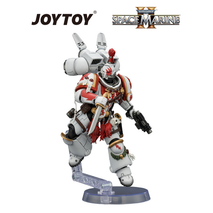 JOYTOY Warhammer 40,000: Space Marine 2 - Game Edition White Scars, Assault Intercessor Champion with Thunder Hammer and Bolt Pistol  (1/18 Scale) Preorder