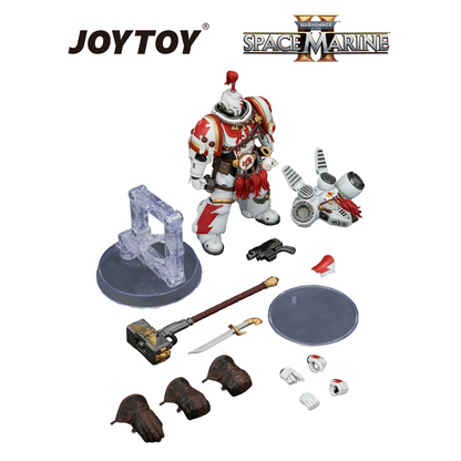 JOYTOY Warhammer 40,000: Space Marine 2 - Game Edition White Scars, Assault Intercessor Champion with Thunder Hammer and Bolt Pistol  (1/18 Scale) Preorder