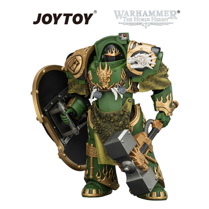 JOYTOY Warhammer The Horus Heresy - Salamanders, Firedrake Terminator 1 with Thunder Hammer and Dragonscale Storm Shield (1/18 Scale) Preorder