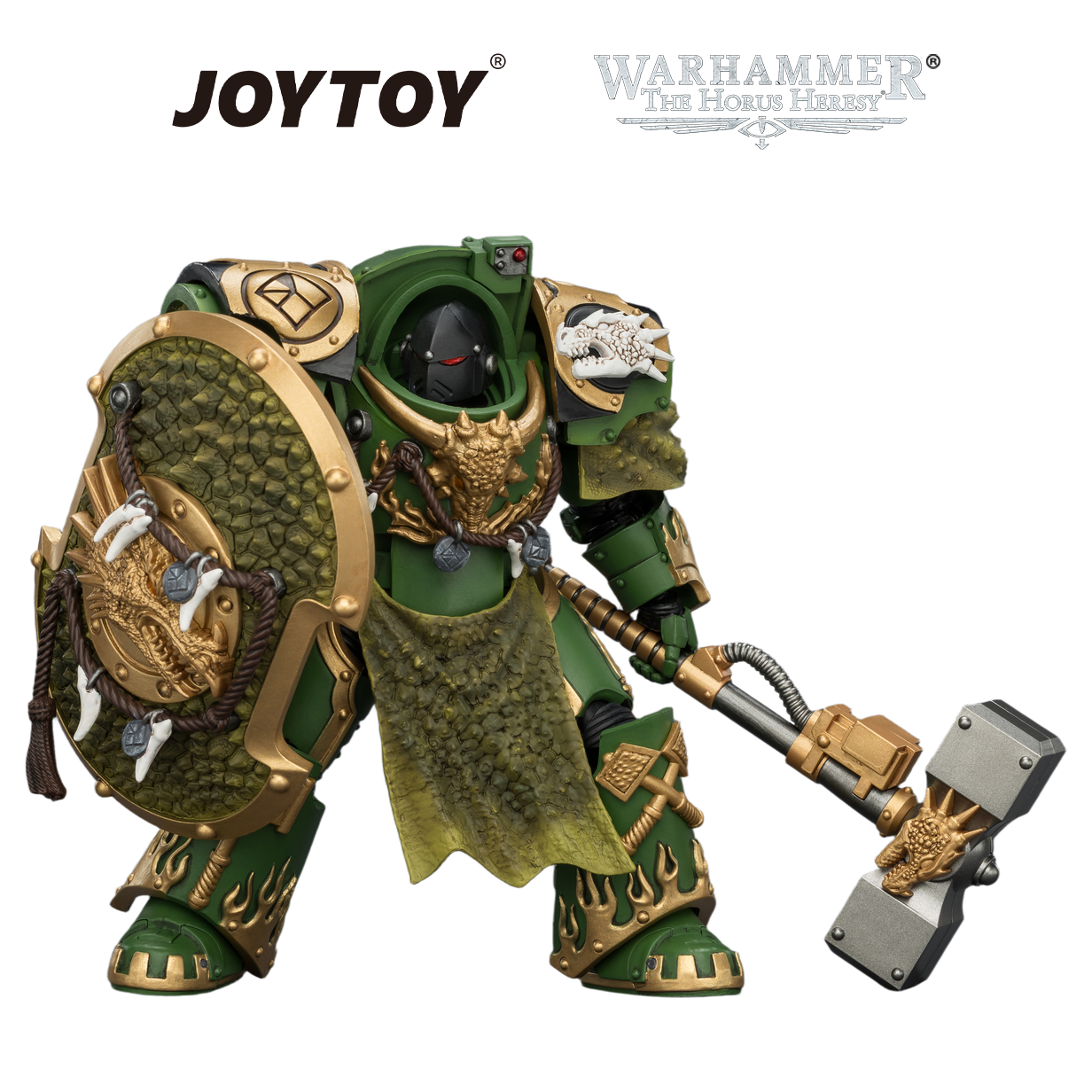 JOYTOY Warhammer The Horus Heresy - Salamanders, Firedrake Terminator 2 with Thunder Hammer and Dragonscale Storm Shield (1/18 Scale) Preorder
