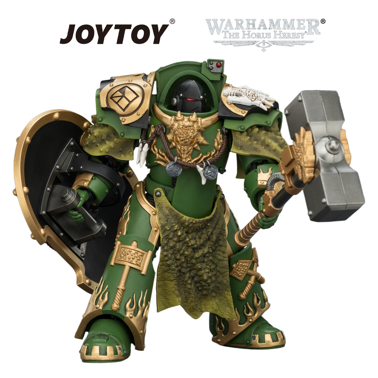 JOYTOY Warhammer The Horus Heresy - Salamanders, Firedrake Terminator 2 with Thunder Hammer and Dragonscale Storm Shield (1/18 Scale) Preorder