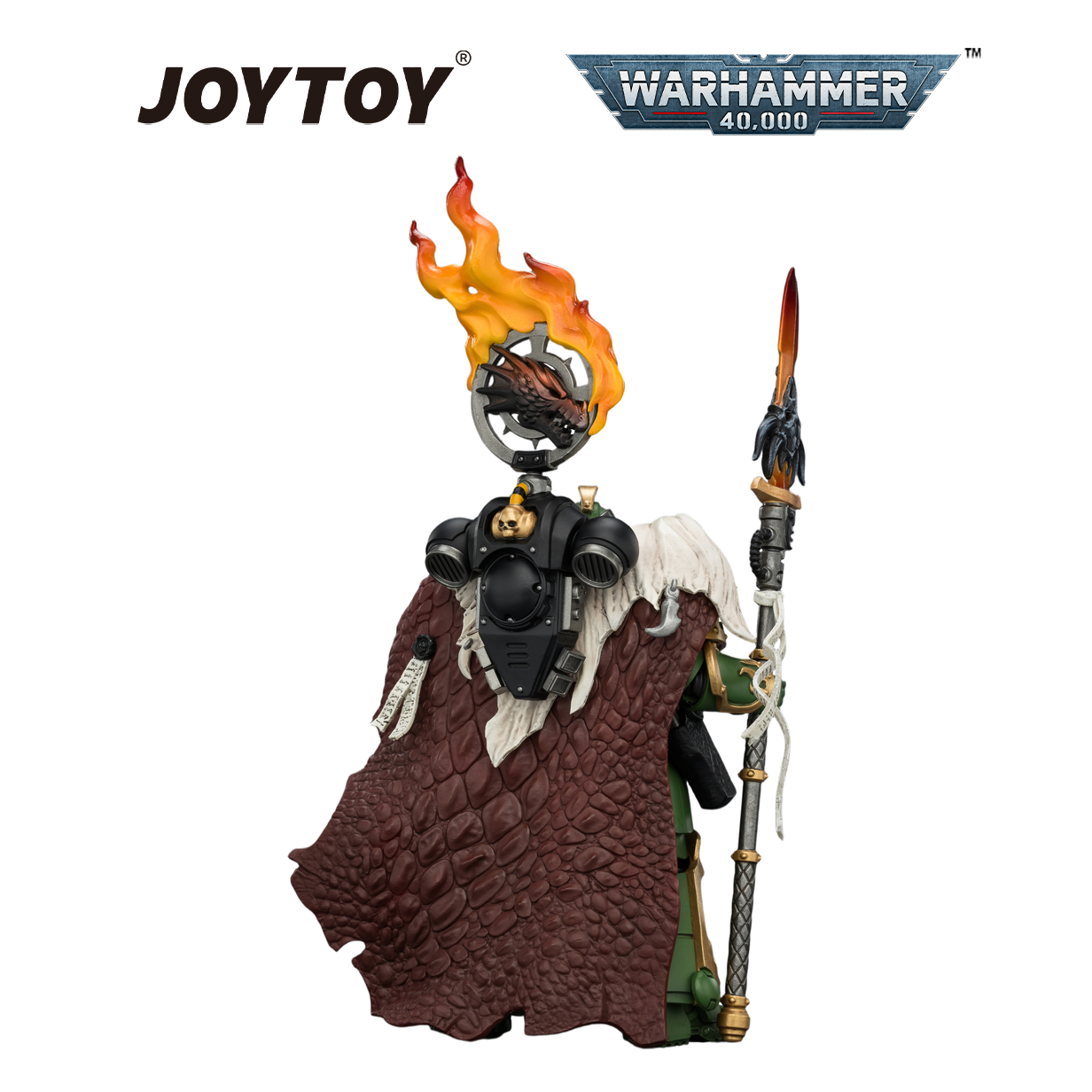 JOYTOY Warhammer 40,000 - Salamanders, Vulkan He'stan, the Forgefather with Spear of Vulkan and the Gauntlet of the Forge (1/18 Scale) Preorder