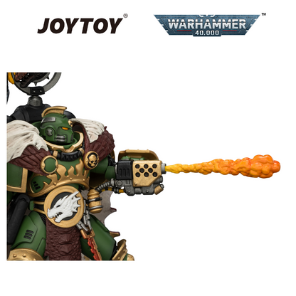 JOYTOY Warhammer 40,000 - Salamanders, Vulkan He'stan, the Forgefather with Spear of Vulkan and the Gauntlet of the Forge (1/18 Scale) Preorder