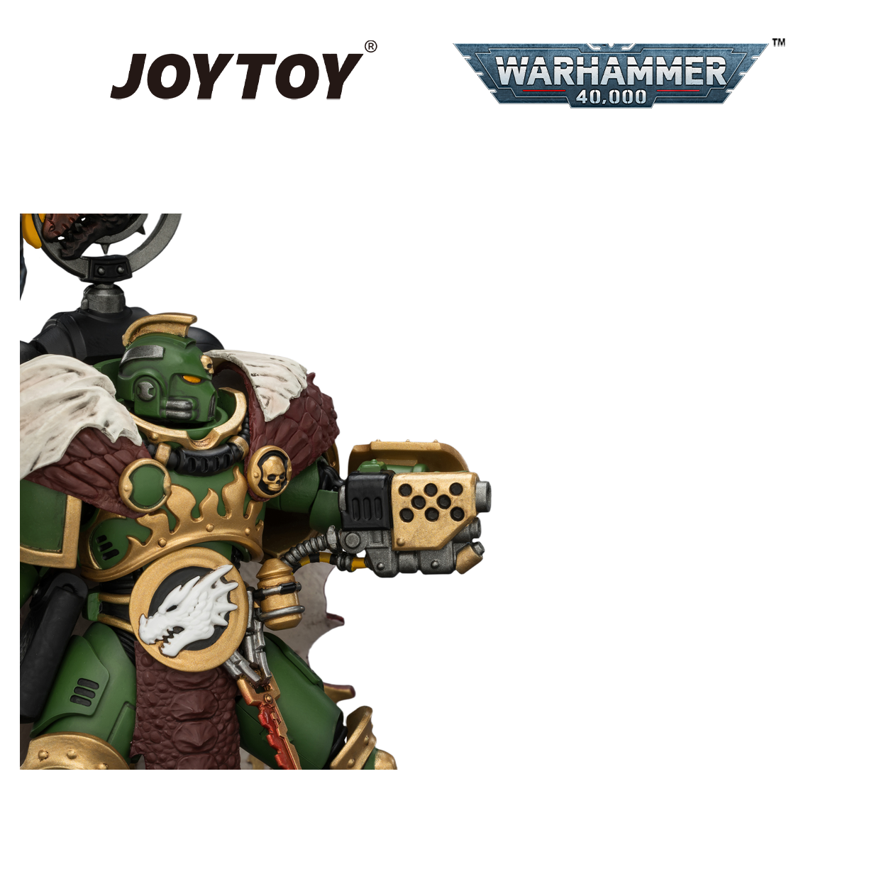 JOYTOY Warhammer 40,000 - Salamanders, Vulkan He'stan, the Forgefather with Spear of Vulkan and the Gauntlet of the Forge (1/18 Scale) Preorder