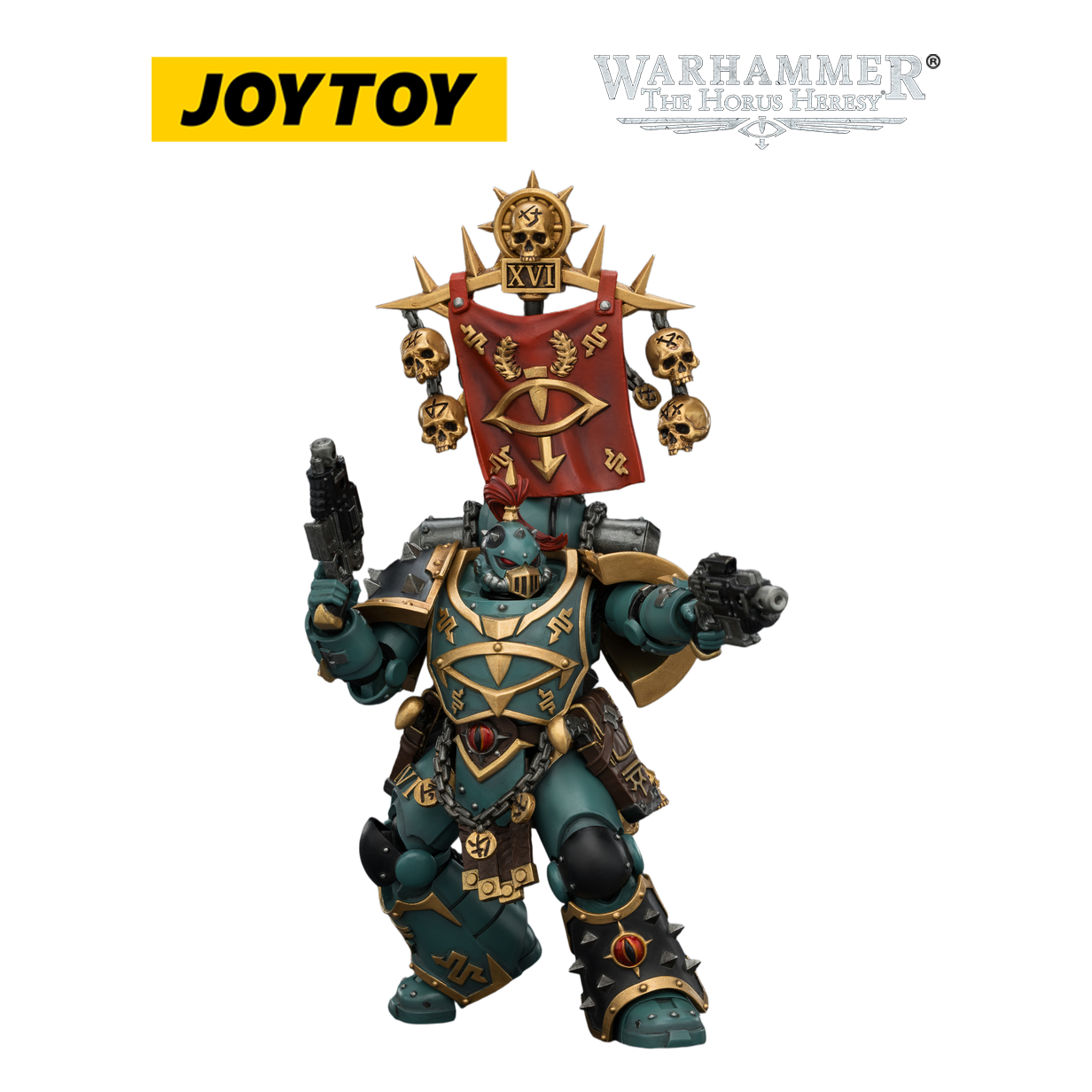 JOYTOY Warhammer The Horus Heresy - Sons of Horus, Vheren Ashurhaddon, Master of the True Sons with the Axe Serpentis (1/18 Scale)