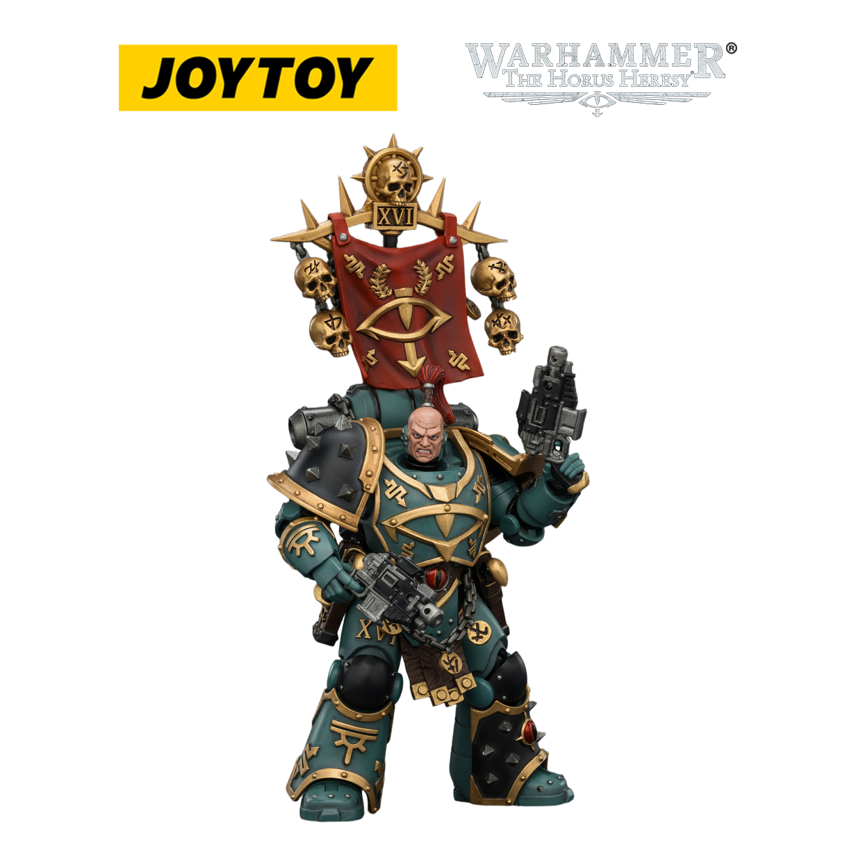 JOYTOY Warhammer The Horus Heresy - Sons of Horus, Vheren Ashurhaddon, Master of the True Sons with the Axe Serpentis (1/18 Scale)