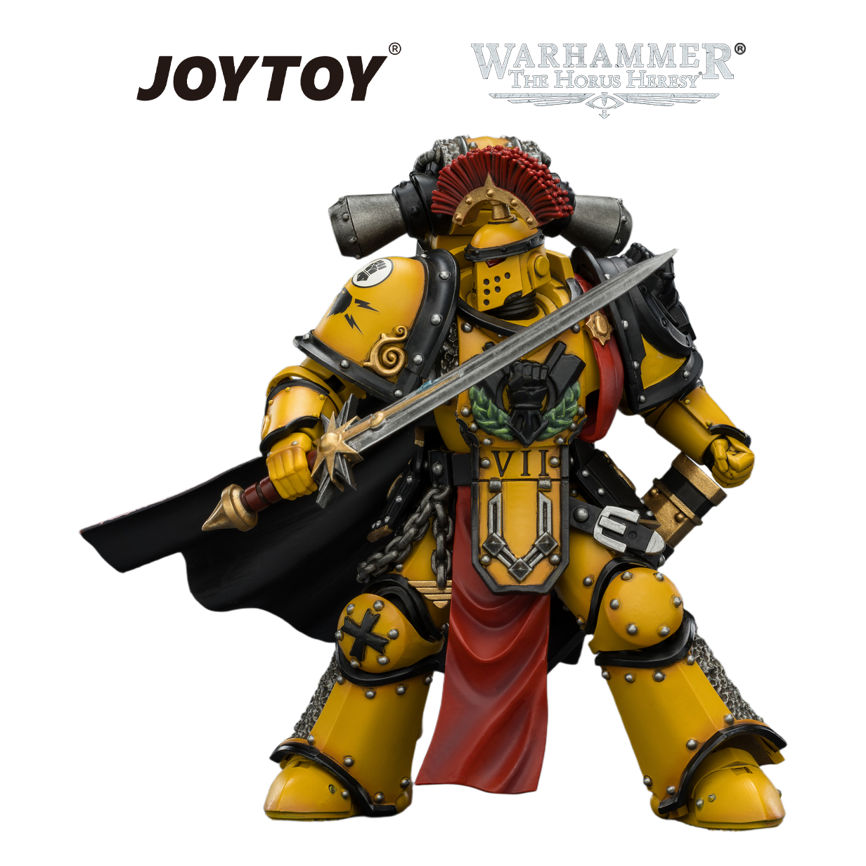 JOYTOY Warhammer The Horus Heresy - Imperial Fists, Legion Praetor in MkIII Armour (1/18 Scale)