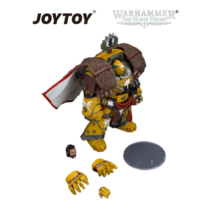 JOYTOY Warhammer The Horus Heresy - Imperial Fists, Lord Castellan Evander Garrius, The Tyrant of Cthonia with the Subjugator and Incineratus (1/18 Scale)