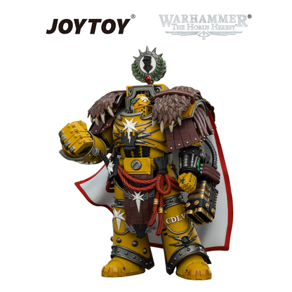 JOYTOY Warhammer The Horus Heresy - Imperial Fists, Lord Castellan Evander Garrius, The Tyrant of Cthonia with the Subjugator and Incineratus (1/18 Scale)