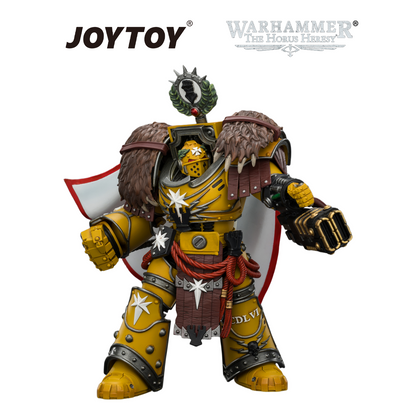 JOYTOY Warhammer The Horus Heresy - Imperial Fists, Lord Castellan Evander Garrius, The Tyrant of Cthonia with the Subjugator and Incineratus (1/18 Scale)