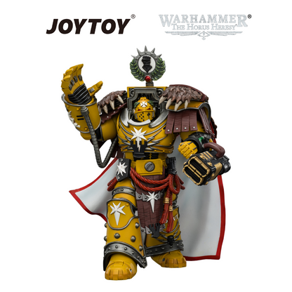 JOYTOY Warhammer The Horus Heresy - Imperial Fists, Lord Castellan Evander Garrius, The Tyrant of Cthonia with the Subjugator and Incineratus (1/18 Scale)
