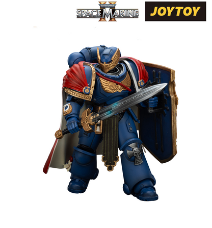 JoyToy Warhammer 40,000: Space Marine 2 Action Figure - Ultramarines, Victrix Honour Guard With Storm Shield And Power Sword (1/18 Scale)