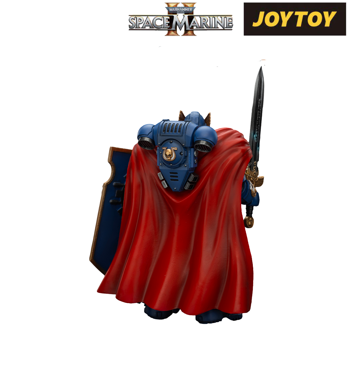 JoyToy Warhammer 40,000: Space Marine 2 Action Figure - Ultramarines, Victrix Honour Guard With Storm Shield And Power Sword (1/18 Scale)
