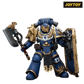 JoyToy Warhammer The Horus Heresy Action Figure - Ultramarines, Invictarus Suzerain #4 with Bolt Pistol, Legatine Axe and Argyrum Pattern Boarding Shield (1/18 Scale)