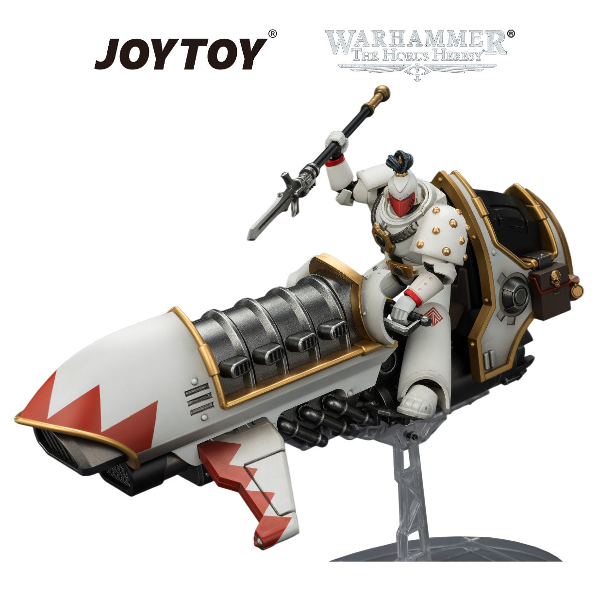 JOYTOY Warhammer The Horus Heresy - White Scars Legion Shamshir Jetbike with Kontos power lance (1/18 Scale) Preorder