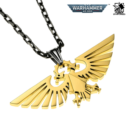 Starforged Warhammer 40,000 Imperial Aquila Stainless Steel Necklace Gold Plated Pendant