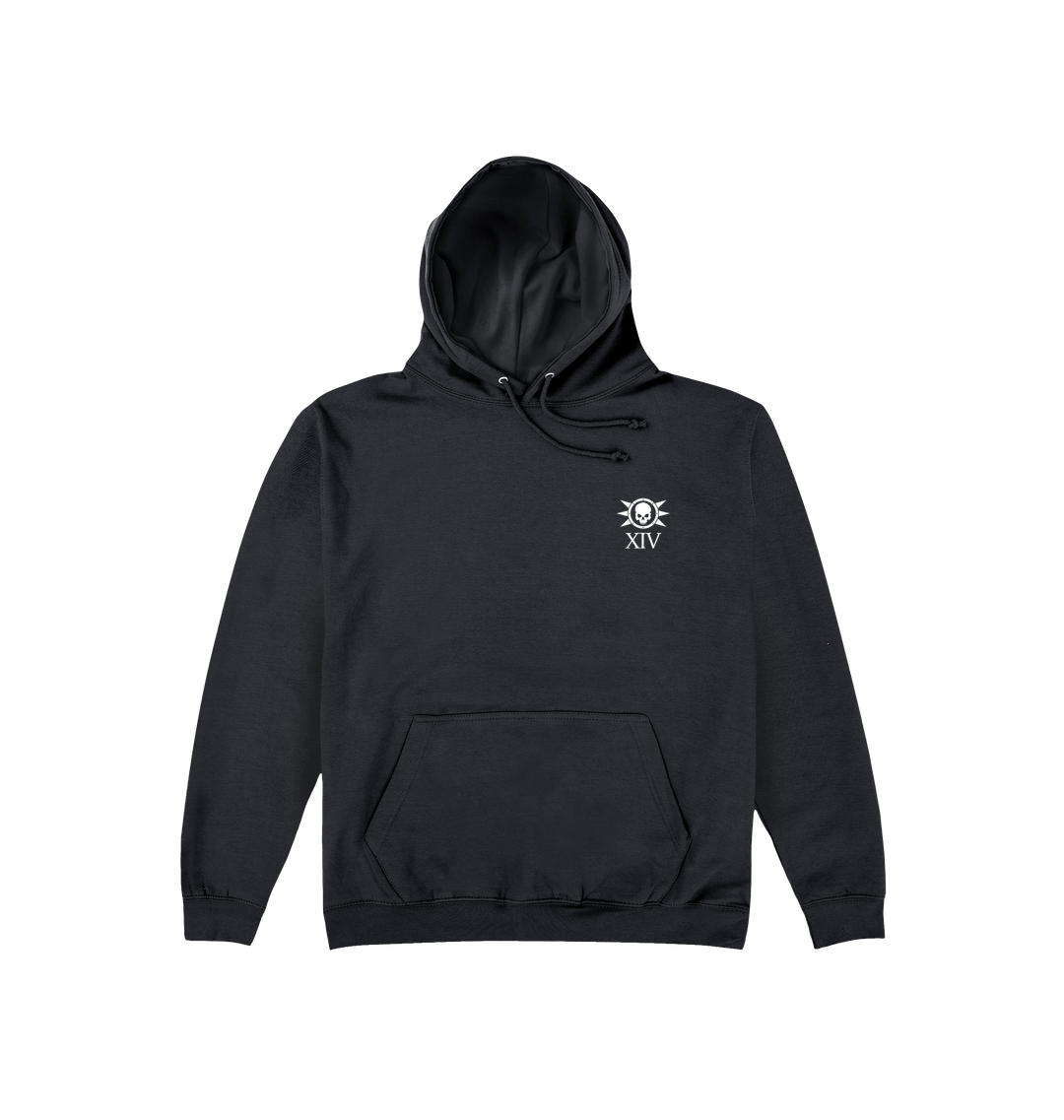 Deep Black Printed Hoody