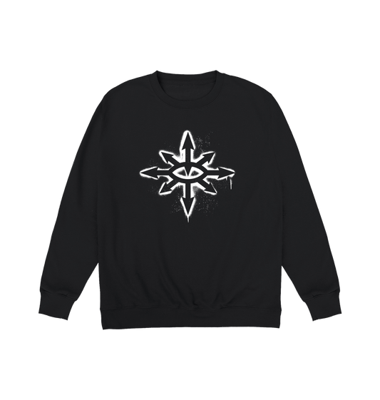 Deep Black Printed Sweater