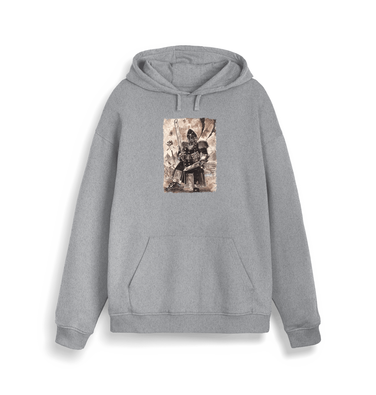 Heather Grey Printed Sweater Front