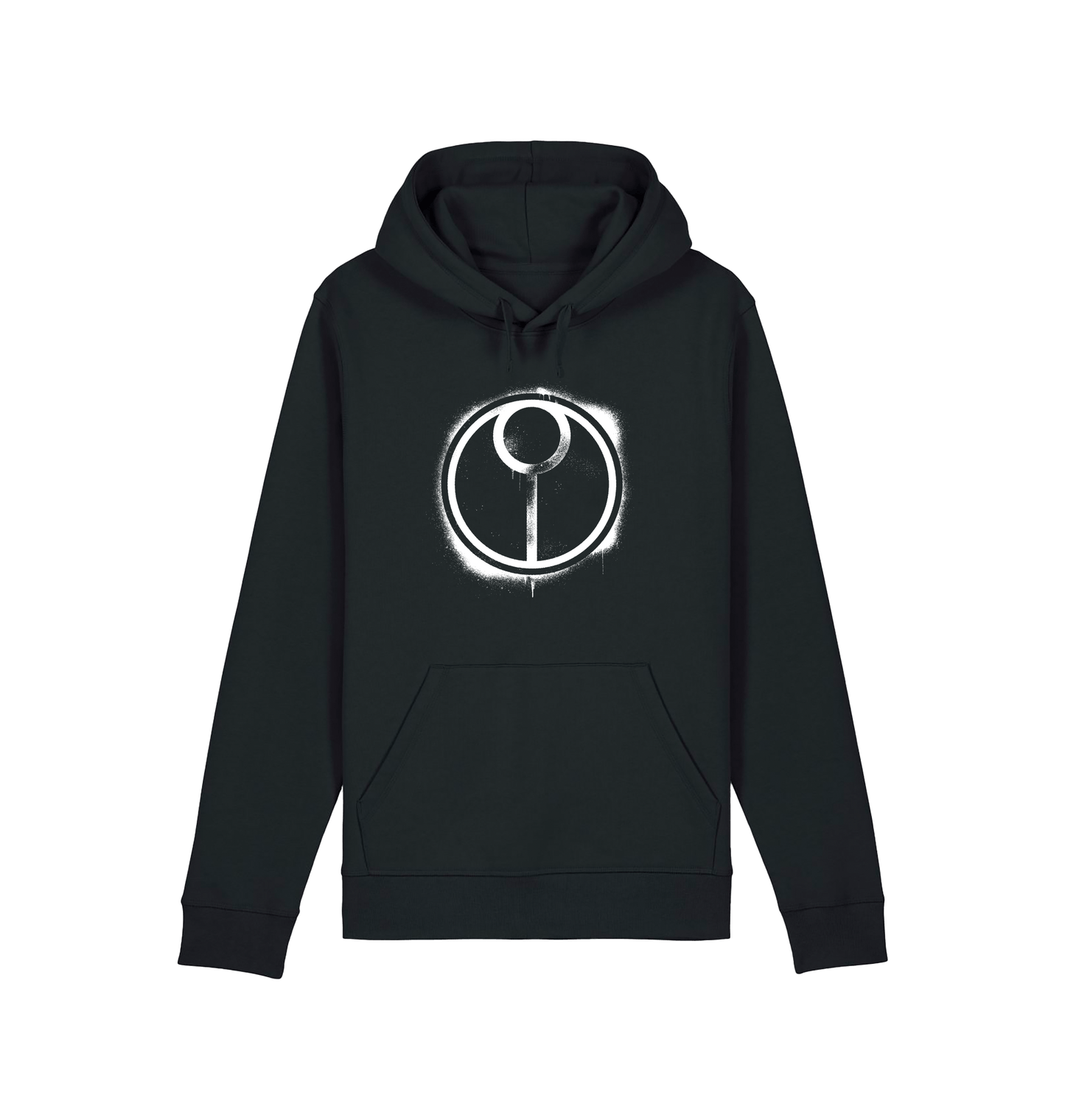 Black Printed Hoody Front