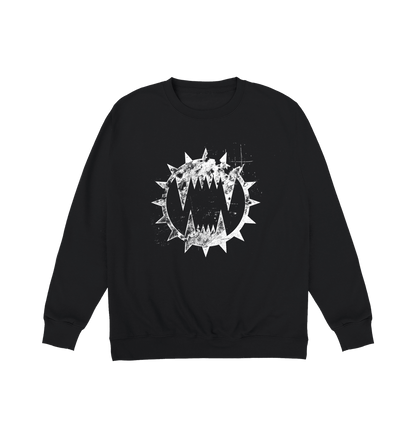Deep Black Printed Sweater Front
