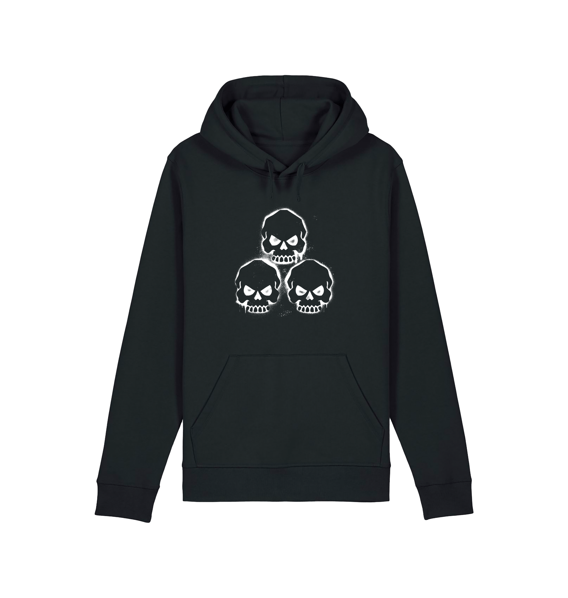 Black Printed Hoody Front