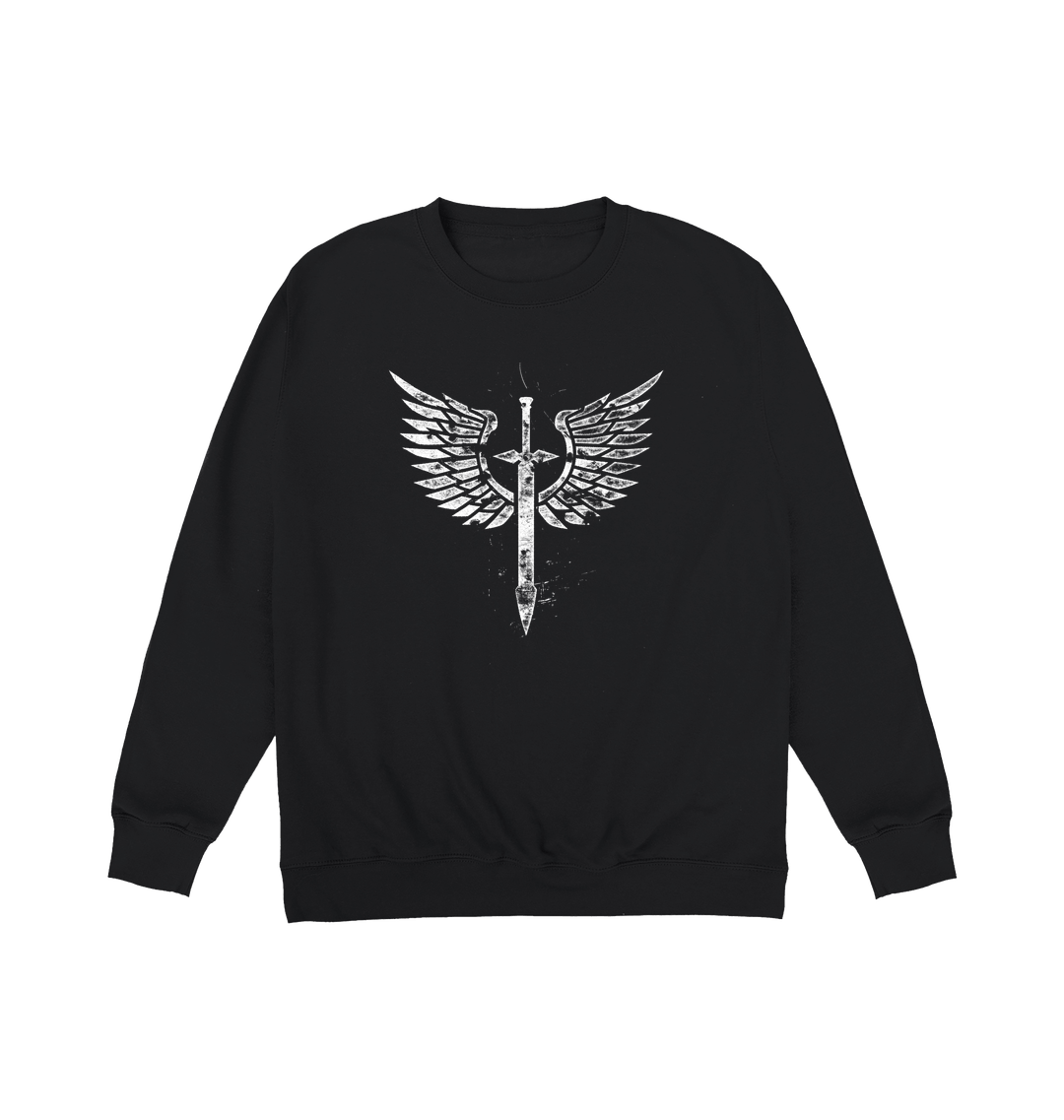 Deep Black Printed Sweater Front