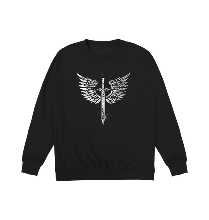 Deep Black Printed Sweater Front