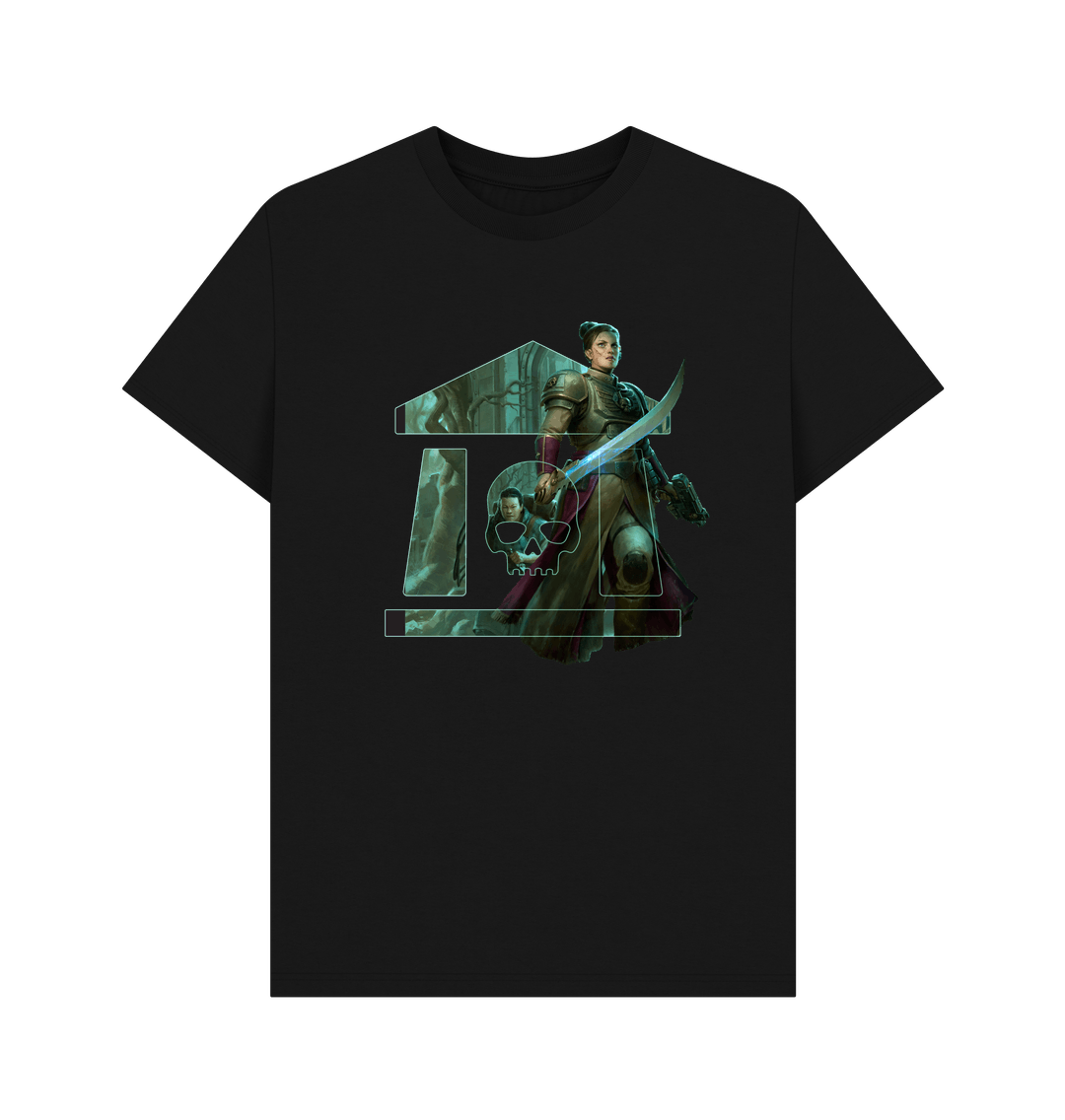 Black Printed T-shirt Front