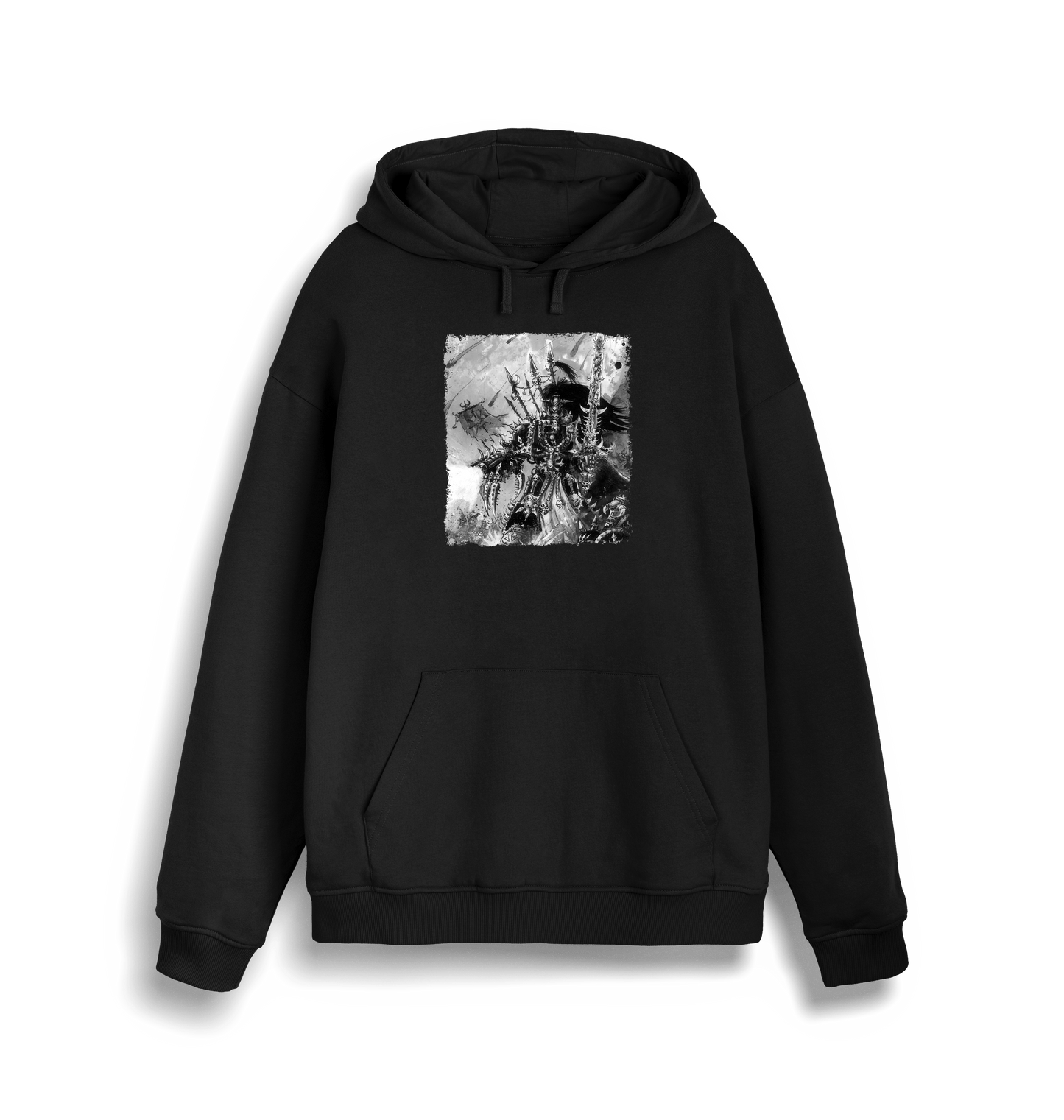 Black Printed Sweater Front