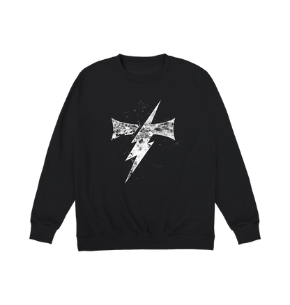 Deep Black Printed Sweater Front