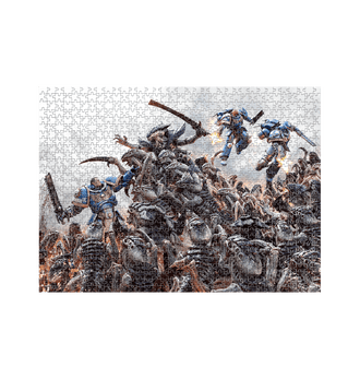 White Warhammer 40,000: Space Marine 2 Tyranid Swarm Art 1000 Piece Jigsaw Puzzle