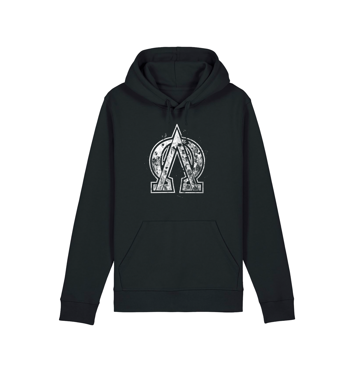 Black Printed Hoody Front