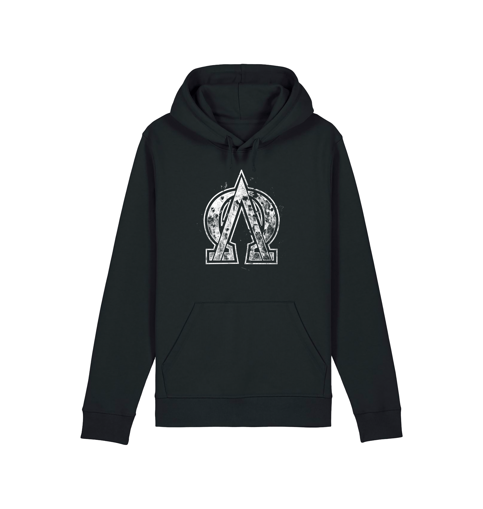 Black Printed Hoody Front