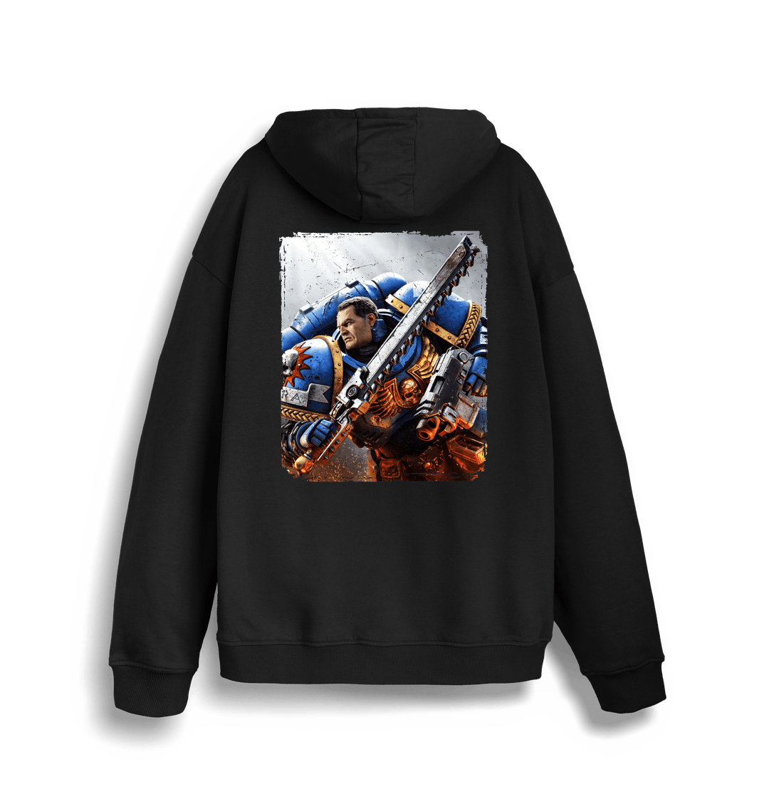 Black Printed Sweater Back