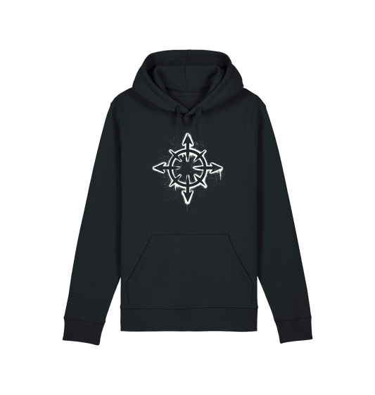 Black Printed Hoody Front