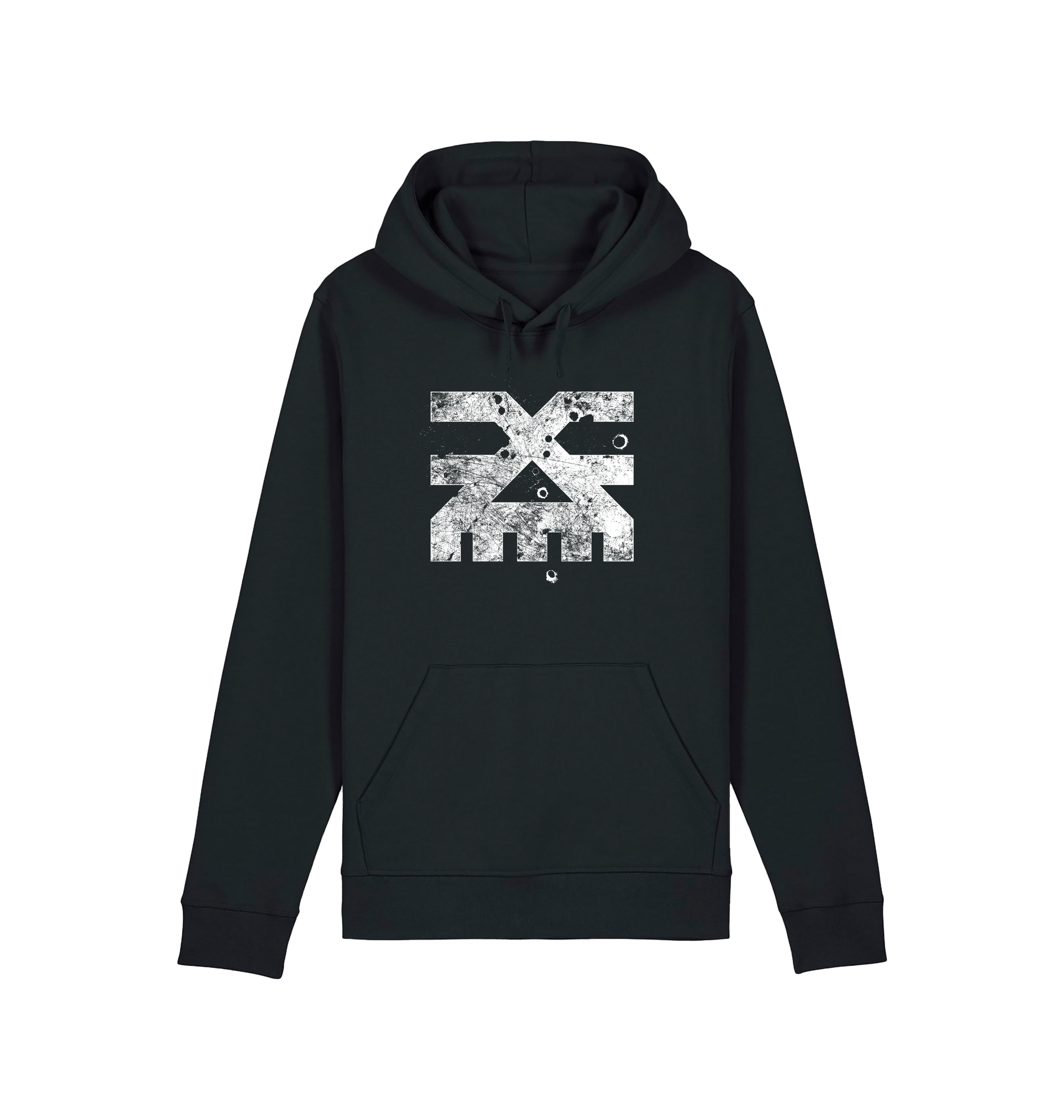 Black Printed Hoody Front