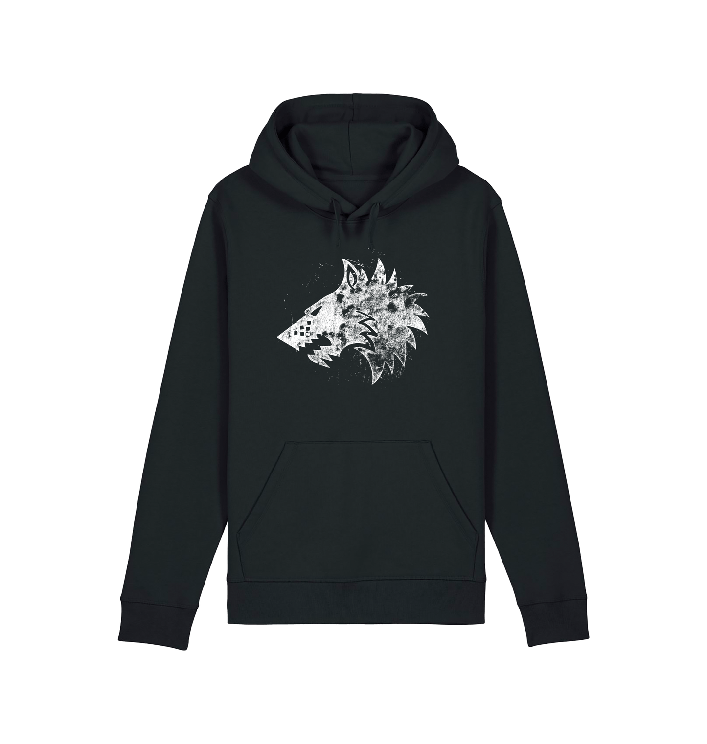 Black Printed Hoody Front